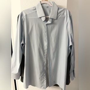 State & Liberty Baby Blue & White stripe dress shirt - Sz L